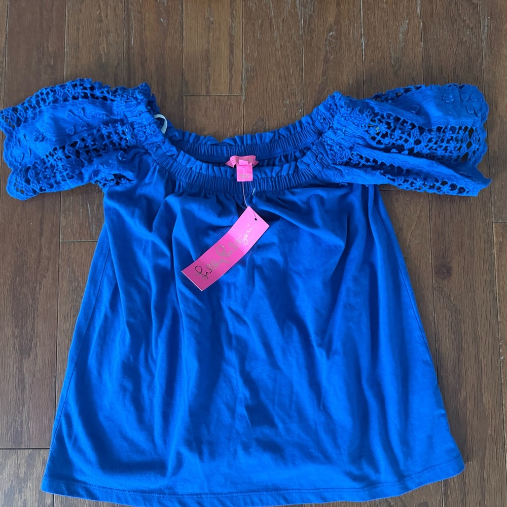 New women’s Lilly Pulitzer Fayette Top Bama Blue XXS